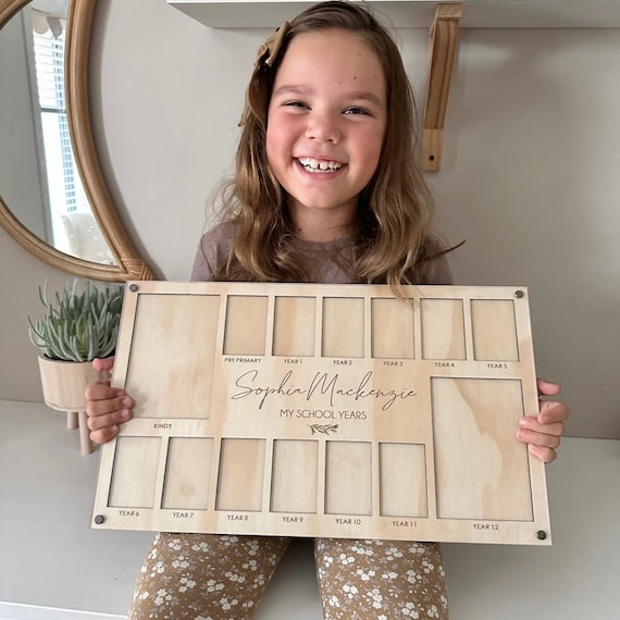 Personalised School Years Photo Frame | Custom Name Keepsake | First Day to Graduation Memory Holder