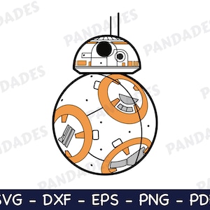 Star wars bb8 bb-8 Svg Clipart Vector - Inc. Cut Files (Svg, Dxf, Eps) & PNG, PDF, Suitable for Cricut and Silhouette