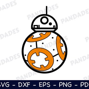 bb-8 Svg Star wars Clipart Vector - Inc. Cut Files (Svg, Dxf, Eps) & PNG, PDF, Suitable for Cricut and Silhouette