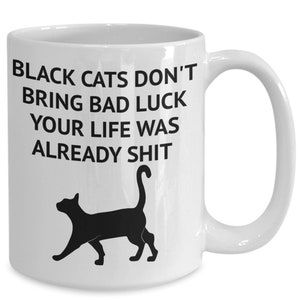 Cat owner gifts, black cat owner, funny coffee mug