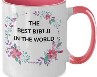 La mejor taza de café floral de Bibi Ji, regalo para abuela punjabi