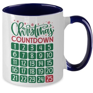 Christmas coffee mug, christmas countdown gift, christmas gift idea, gift mug,