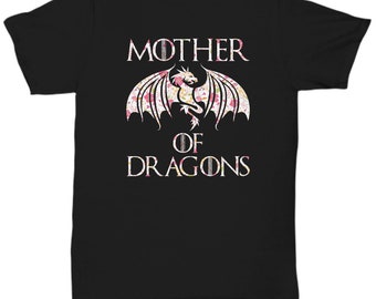 Maglietta Madre dei Draghi: regalo per la mamma con drago floreale