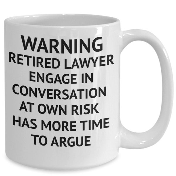 Lawyer retirement gifts, retired lawyer coffee mug, funny coffee mug, retirement gift for lawyer