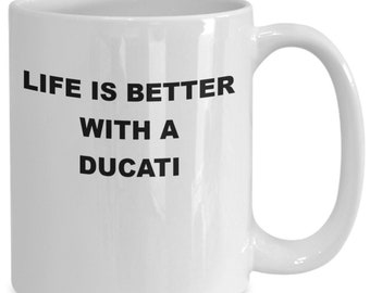 Ducati gift mug, coffee for ducati motor bikers, birthday gift