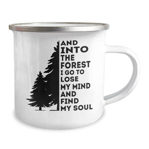 Forest gifts, camping funny mug, enamel camper mug