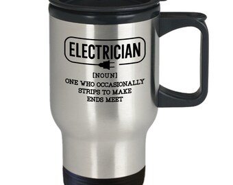 Gifts for electrician, travel mug, electrician travel mug, funny travel mug,