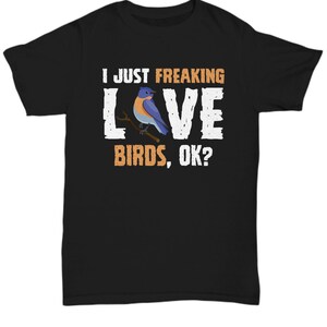 Bird lover t- shirt, gift for him . black - t shier gift for her, bird watcher gifts
