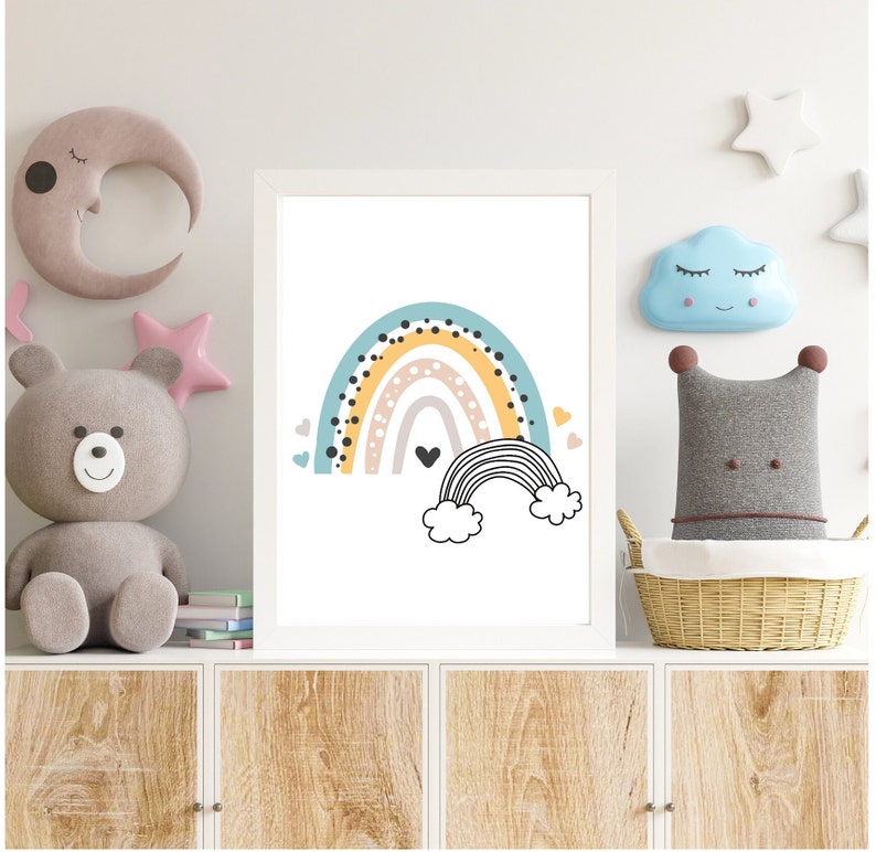 Rainbow Nursery Art, Digital Download ,rainbow Wall Art,nursery Prints