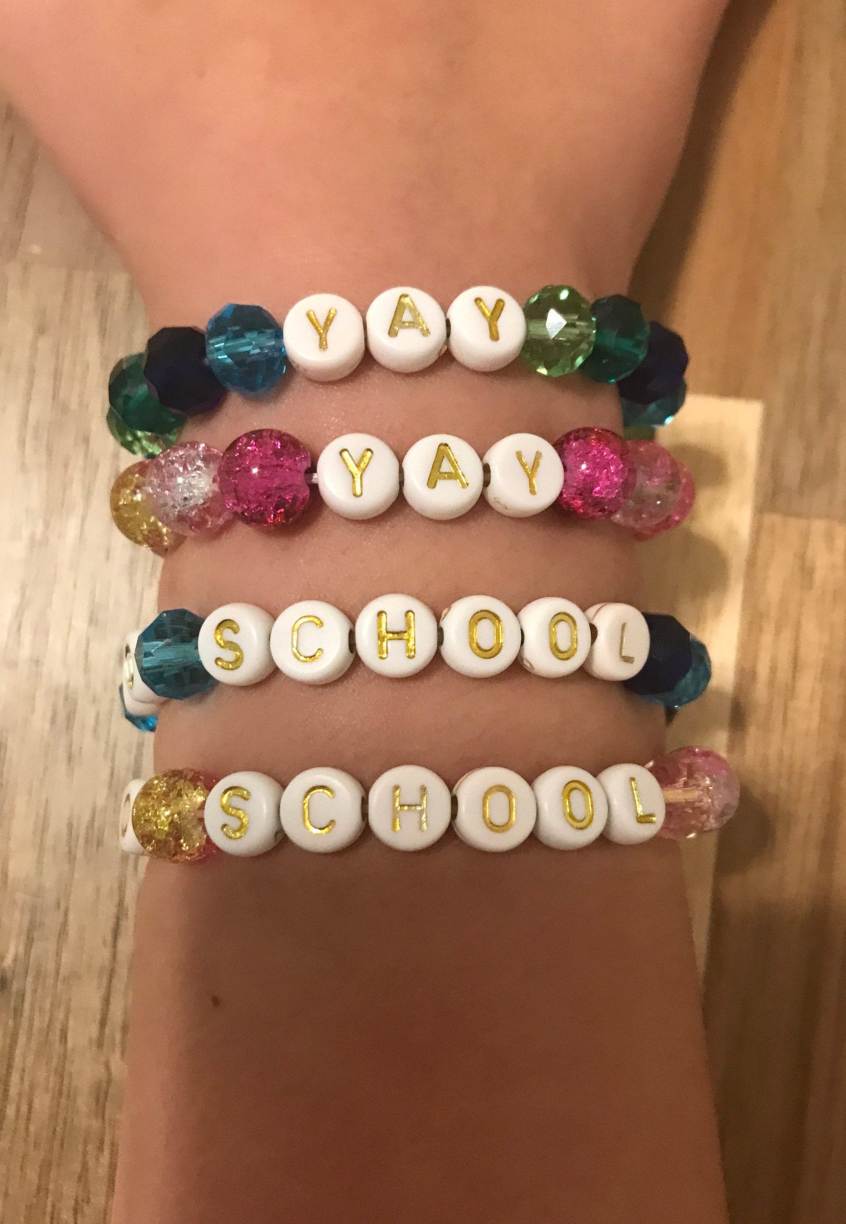 Back to school bracelets girls and boys Etsy