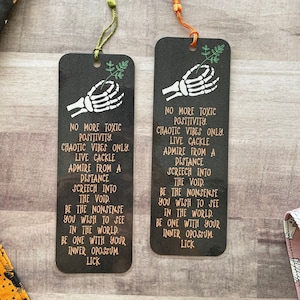 Anti inspirational bookmark, funny cool bookmarks, book accessory, book mark with tassel, Christmas Gifts, Stocking Stuffers