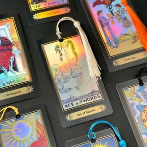 Intuitively Chosen Holographic Tarot Card Bookmark with mini reading, Popular Gifts for Readers, TrendinBook Accessories, Reading Supplies