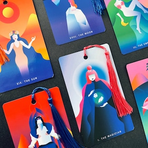 Intuitively Chosen Tarot Card Bookmarks, Mini Tarot Reading, Bookish Gifts, Gifts for Book Lovers, Gifts for readers