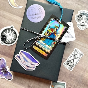 New Condition DYSTOPIAN Blind date with a book, mystery book, book gifts, gifts for book lovers, with stickers and bookmark