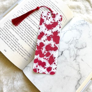 Blood Spatter Bookmark, Thriller and Horror Book Lovers, Halloween Bookmarks, Gifts for Readers