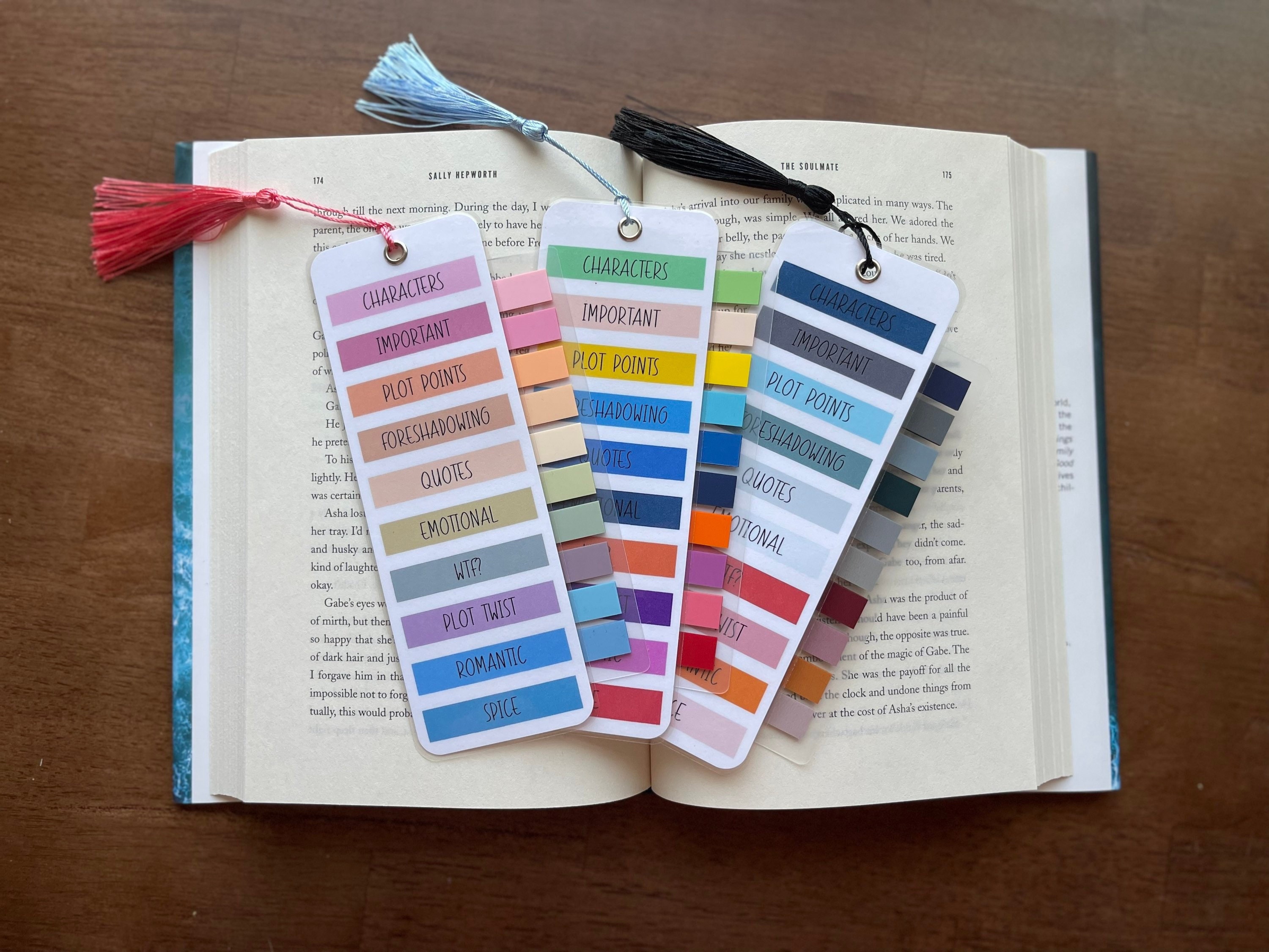 Custom Curated Aesthetic Book Cover Matching Color Coded Annotating Tabs 