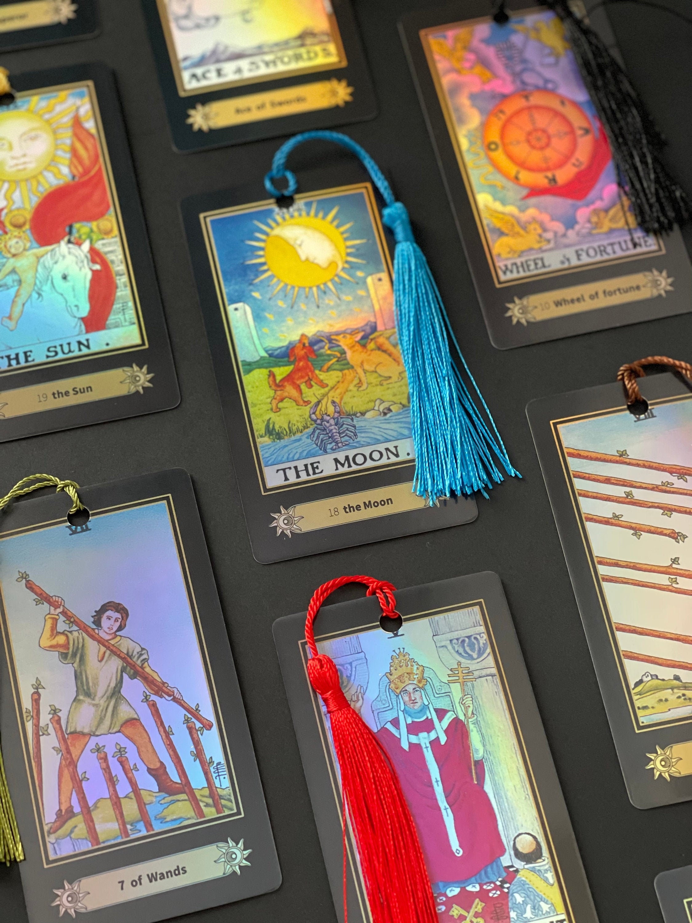 Intuitively Chosen Holographic Tarot Card Bookmark with mini reading,  Trending Book Accessories, popular TikTok booktok gifts