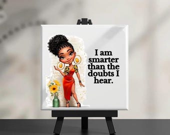 Inspirational Desk Tile Decor | Motivational Gift | Affirmation Quote Tile