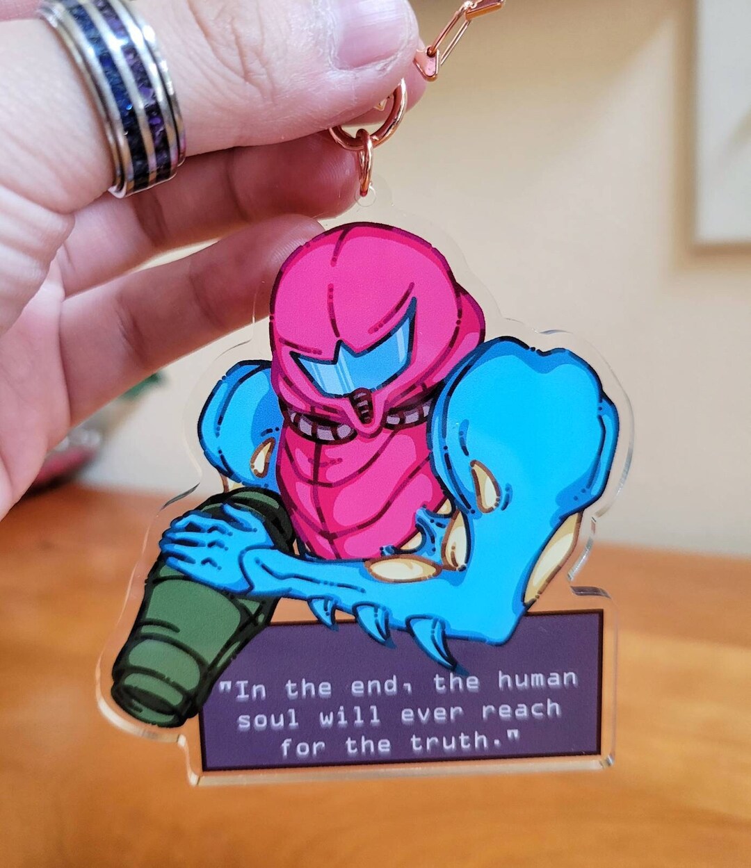 Metroid Fusion Suit Samus Acrylic Keychain Etsy