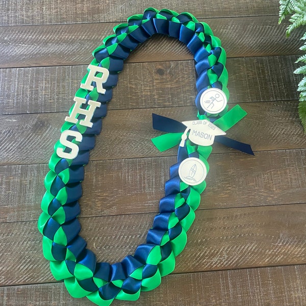 Graduation Lei 2024 Personalized with Name on Cap High School College Junior High w/ Sport Recreation Hobby Activity Options