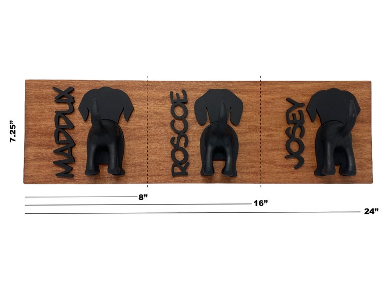 Custom Dog Leash Hanger for Wall, Personalized Dog Leash Holder, Personalized Dog Breed, Laser Cut Sign, Customized New Puppy Leash Holder image 4
