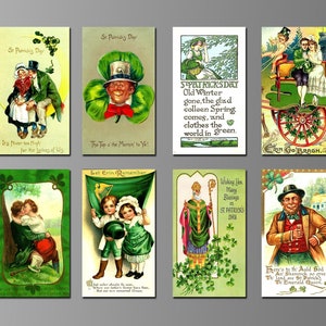 Ímãs de geladeira vintage do Dia de São Patrício da Irlanda. Oito opções diferentes. (Conjunto Nº 4) Cultura celta. Cultura irlandesa