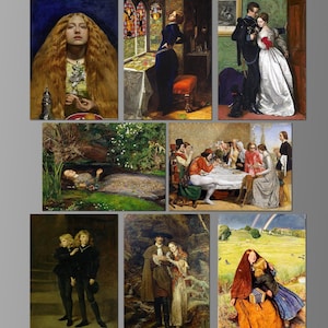 John Everett Millais, Refrigerator Magnets.  Pre-Raphaelite Images, English Poetry. Eight Different Choices.