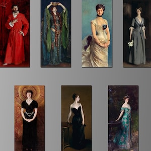 John Singer Sargent Artworks on Magnets. Portraits. Seven Different. (Set Nº 1)