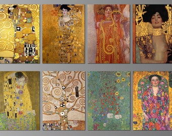 Gustav Klimt Refrigerator Magnets. Eight Different Choices. (Set Nº 1)