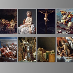 Jacques-Louis David, Refrigerator Magnets Artwork.  French Neoclassicism. Eight Different Choices. (Set Nº 1)