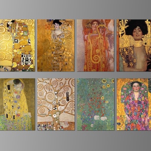 Gustav Klimt Refrigerator Magnets. Eight Different Choices. (Set Nº 1)