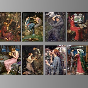 John William Waterhouse, Refrigerator Magnets. Pre-Raphaelite Images, British Folklore, Greek Mythology, English Poetry, Arthurian Legend.