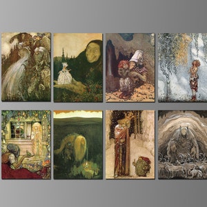 Swedish Folklore by John Bauer. Refrigerator Magnets. Eight Different Choices. (Set Nº 2)