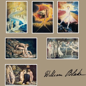 William Blake Postkarten, 4 "x6" auf mattem oder glänzendem Archival Paper.