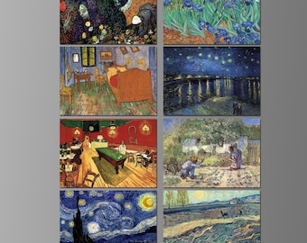 Vincent Van Gogh Refrigerator Magnets. Eight Different Choices. (Set Nº 3)