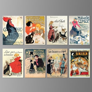 Théophile Steinlen Poster, French Art Nouveau Poster Images on Refrigerator Magnets. Eight Different Choices.