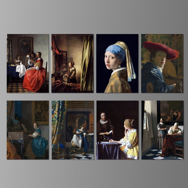 Johannes Vermeer Refrigerator Magnets. Eight Different Choices. (Set Nº 1)