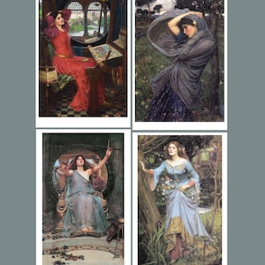John William Waterhouse Postkarten, 4 "x6" Matt oder Glanzpapier. Präraffaeliten, Griechische Mythologie, englische Poesie, Artuslegende
