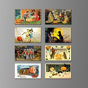 Vintage Halloween Refrigerator Magnets. Eight Different Choices. (Set Nº 9)