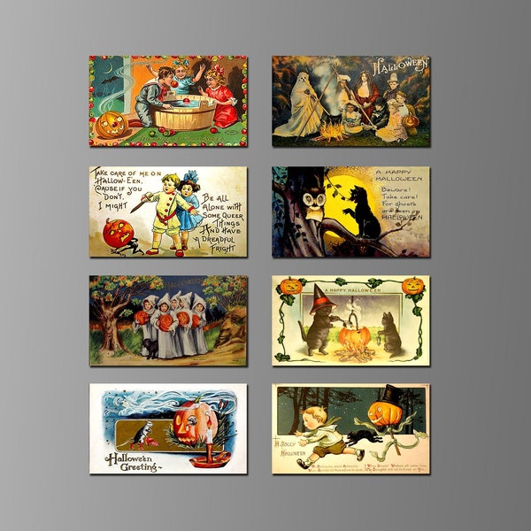 Vintage Halloween Refrigerator Magnets. Eight Different Choices. (Set Nº 9)