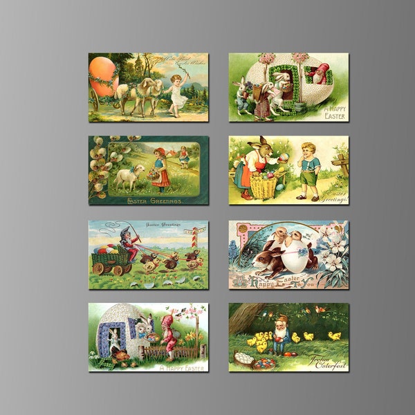 Vintage Easter Refrigerator Magnets. Eight Different Choices. Images from Various Countries. (Set Nº 1)