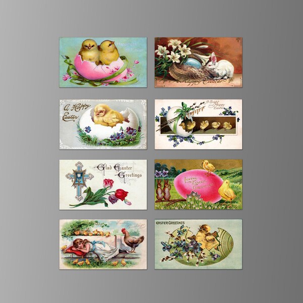 Vintage Easter Refrigerator Magnets. Eight Different Choices. Images from Various Countries. (Set Nº 4)