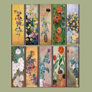 Claude Monet, Impressionism, Laminated Bookmarks. Ten Different. (Set Nº 1)