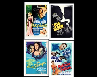 Classic Film Noir Movie Postcards, 4"x6” Matte or Glossy Archival Paper. Set Nº 4