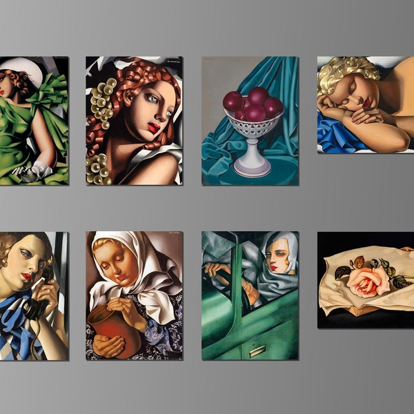 Tamara de Lempicka Artworks on Refrigerator Magnets. Eight Different Choices. 2.25" x 3". (Set Nº 4)