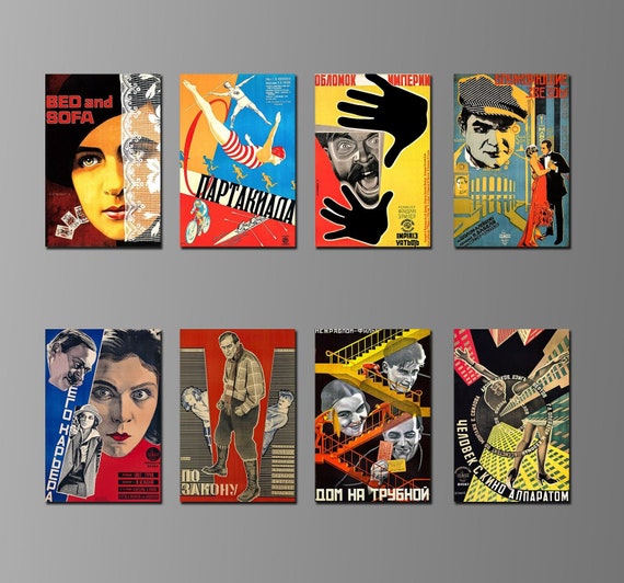 Soviet Avant-Garde Movie Posters on Magnets. Soviet and Russian history. Eight Different Choices (Set Nº 2)