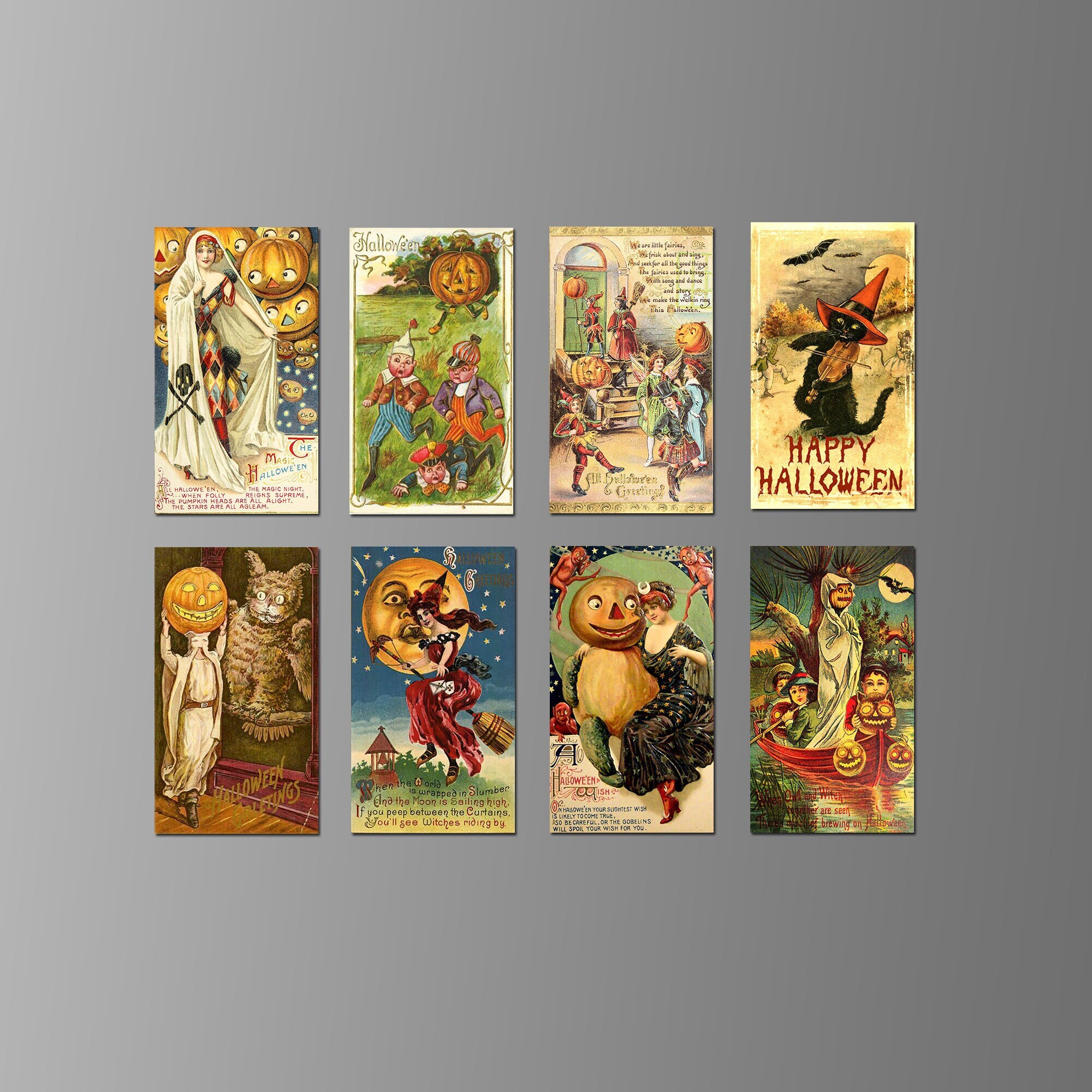 Vintage Halloween Refrigerator Magnets. Eight Different Choices. (Set…