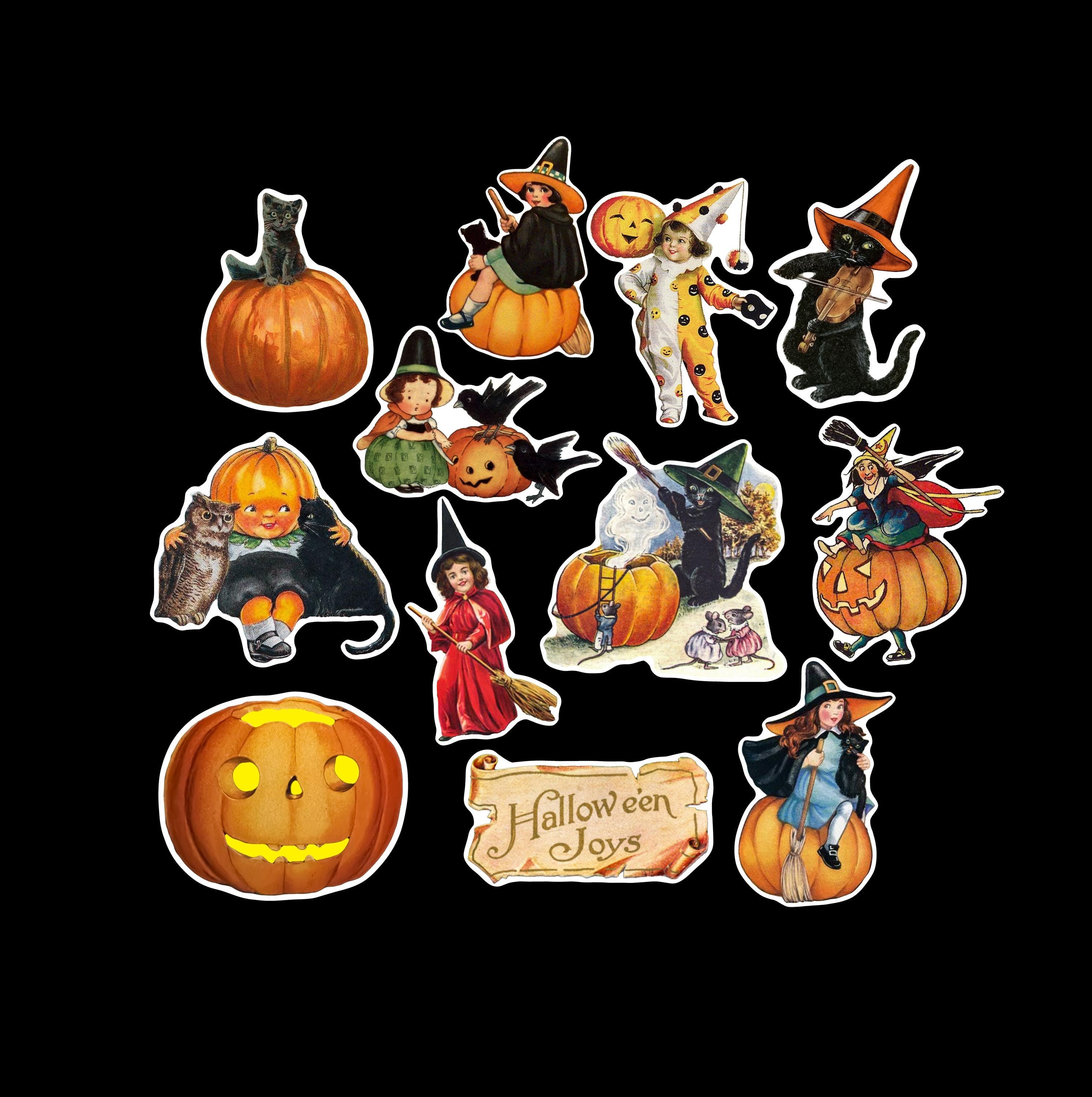 Pantomime Stickers Vintage Halloween Vinyl Stickers, Decals. Glossy, Waterproof Paper. Set ...
