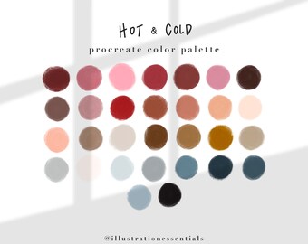 Hot &Cold Procreate Farbpalette, Digitale Farbpalette und Werkzeug für Procreate, Sofortiger Download