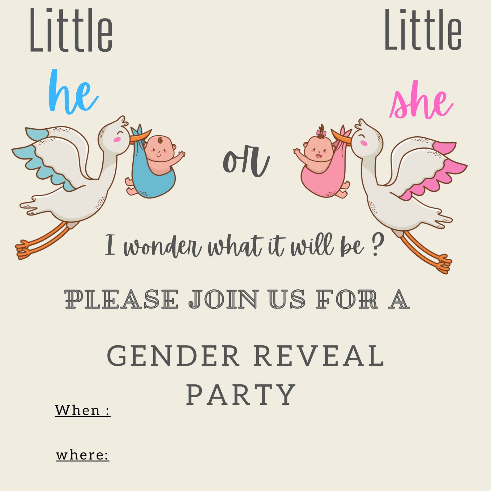 Gender reveal invitation digital file only | Etsy
